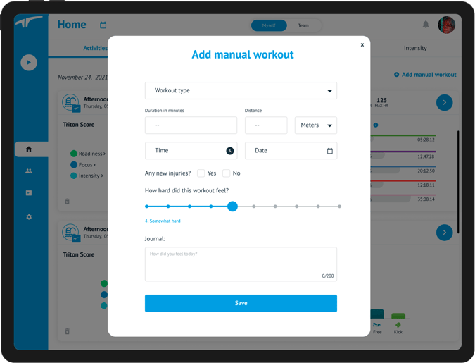 Adding a Workout Manually