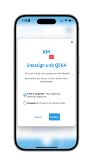 Unassign unit with HRM