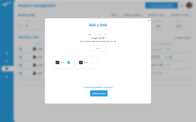 Web - Memberships  - Add unit manually
