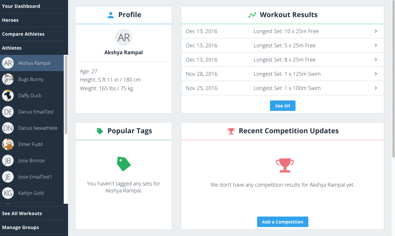 see all workouts